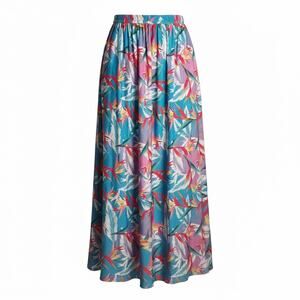 NWOT Rachel Zoe Tropical Maxi Skirt Medium Elastic Waist Resort Wear
